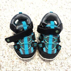 Stride Ride Kids Toddlers Black and Blue Shoes Sandals